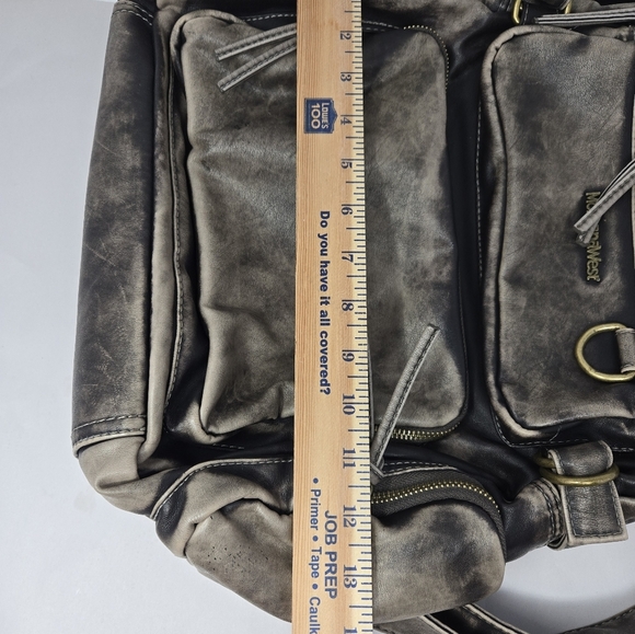 Montana West Womens Washed PU Backpack School Office Weekender Brown Distressed - Picture 14 of 15